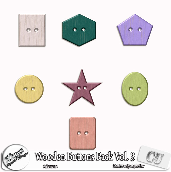 WOODEN BUTTONS CU PACK VOL. 03 - FULL SIZE - Click Image to Close